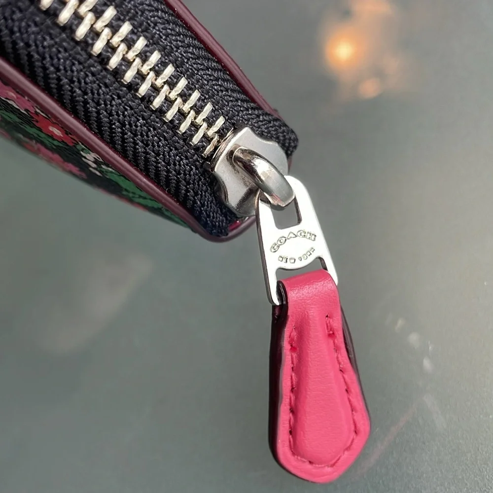 Coach Sierra Posey Cluster Floral Satchel, Wallet & Pink Wide Scallop Edge Strap - Picture 15 of 17